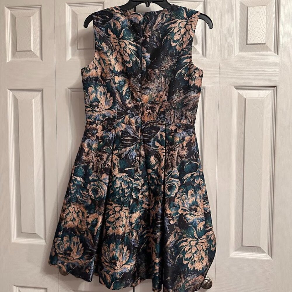 Liz Claiborne Floral Sleeveless Career Collection Dress Women's 6 Blue NWOT